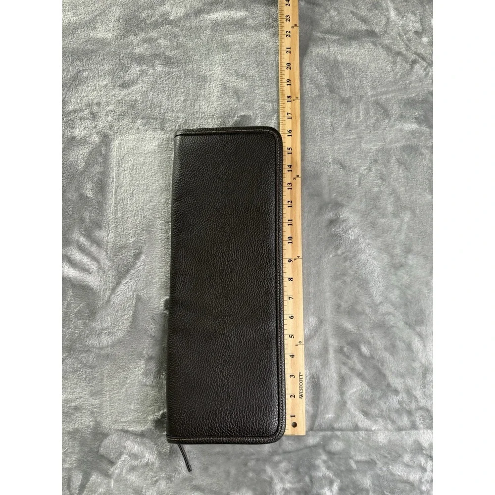Brooks Brothers Men's Brown Pebbled Zipper Travel Tie Case
